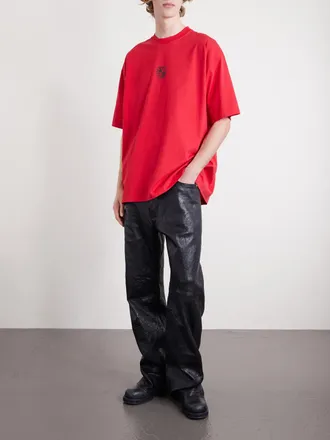 VETEMENTS Biker Cross Logo-Print Cotton-Jersey T-Shirt