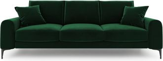 BLOOMINGLOFT 4-Sitzer Designsofa Madara mit Samtbezug - Beine Schwarz