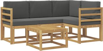 vidaXL Conjunto De Sof&aacute;s De Exterior 5 Uds. Blanco Y Antracita Vidaxl