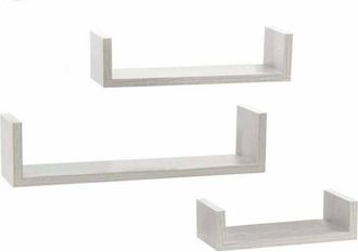 Trade Shop Trade Shop - Set 3 Mensole Da Parete Moderne Design Con Bordi Mensola Scaffale Legno Bianco