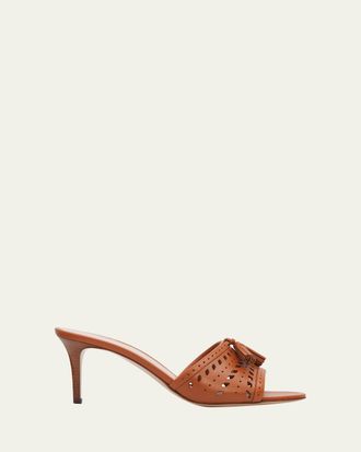 Gianvito Rossi 70mm Cutout Leather Mule Sandals