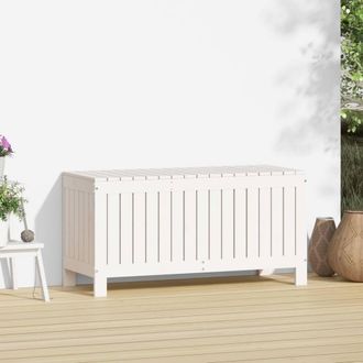 Berkfield Home Garden Storage Box White 108x42.5x54 cm Solid Wood Pine