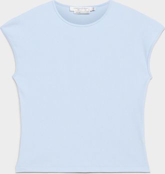 Contemporaine Womens Cap-sleeve fitted ribbed T-shirt