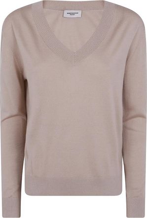 Max Mara WKD Talamo V-hals Kasjmier en Zijde Trui - Dames - V-hals truien - Beige - L - Kasjmier - Truien & Vesten