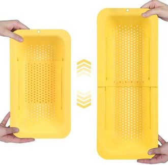 OEM Cesta Coladora Para Fregadero - Extensible - Utensilios De Cocina - Amarilla