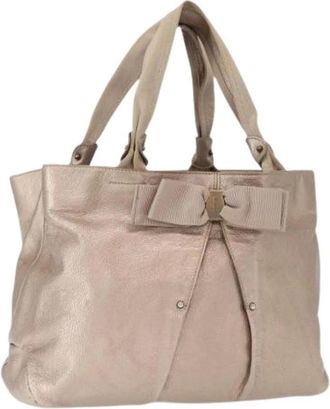 Ferragamo Pre-owned Handbag - Dames - Vintage Handtas - Beige - ONE Size - Leer - Vintage