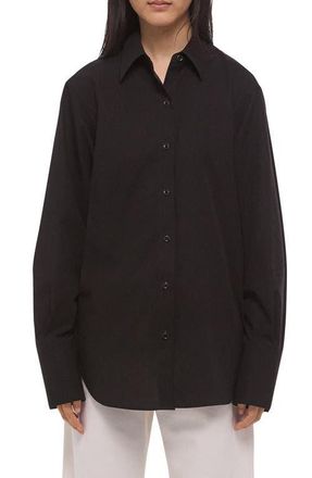 Helmut Lang Open Tie Back Cotton Shirt in Black at Nordstrom, Size X-Small