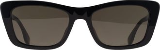 Fendi Rectangle Womens Shiny Black Green FE40185I Lettering - One Size