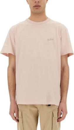 Woolrich Pink Logo Crew Neck T-Shirt