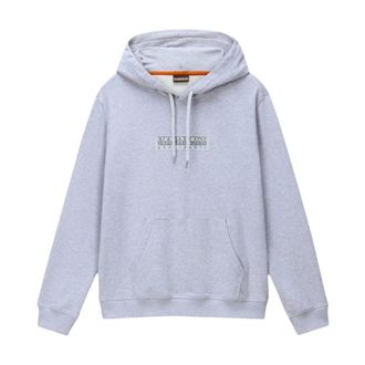 Napapijri Hoodies, male, Gray, Size: XL Box Logo Hoodie