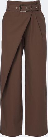 Loewe Belted draped cotton wide-leg pants
