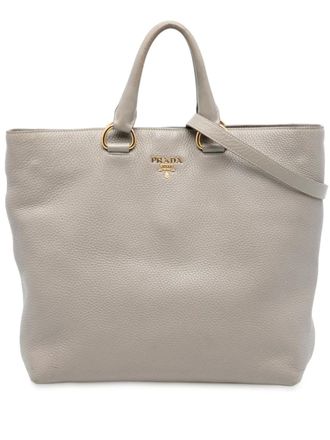 Prada Borsa tote Vitello Daino Open convertibile 2010-2025 - Grigio