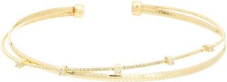 Meshmerise 0.05 Ct. Tw. Diamond 18K Gold Over Silver Bangle Bracelet