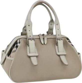Burberry Pre-owned Handbags, female, Beige, Size: ONE SIZE Pre-owned Canvas Handbag