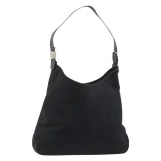 Ferragamo Pre-owned Shoulder Bags, female, Black, Size: ONE SIZE Pre-owned Canvas Shoulder Bag