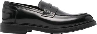 Doucal's Penny Adler Leren Mocassin Schoen - Heren - Loafers - Zwart - 44 EU - Leer - Schoenen