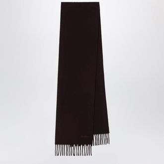 Max Mara Sciarpa marrone in lana con frange