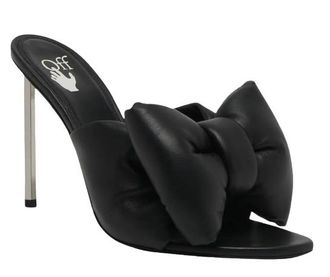 Off-white Black Leather Allen Bow Mules Size 37