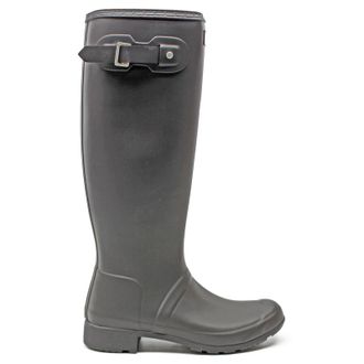 Hunter Original Tour Rubber Womens Calf Length Boots - Black Black - Size:UK 6