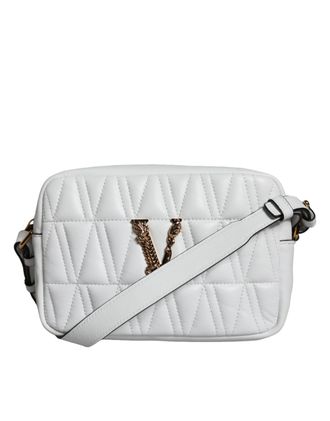Versace Witte Gequilt Nappa Leder Schoudertas
