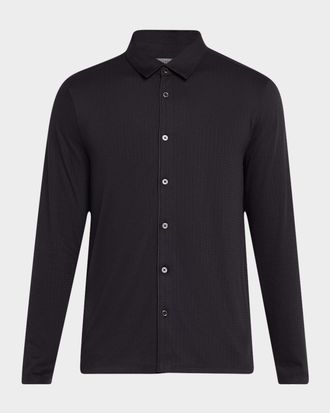 John Varvatos Mens Caserta Chevron Button-Down Shirt