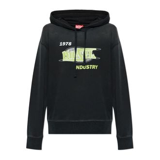 Diesel Sweatshirt F-Buxt-Hood-P2 - Dames - Hoodies - Zwart - 2XS - Katoen - Hoodies & sweatvesten