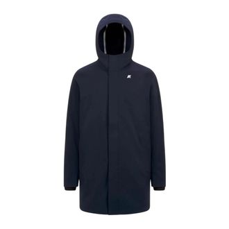 K-Way Blauwe Gebonden Jas Winddicht Waterafstotend - Heren - Mantel - Blauw - XL - Jassen