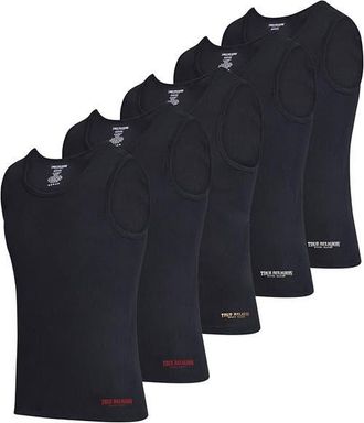 True Religion Lightweight Tank Tops for Men, 5 Pack Classic Ribbed Cotton Mens Undershirts in Black at Nordstrom, Size Xx-Large