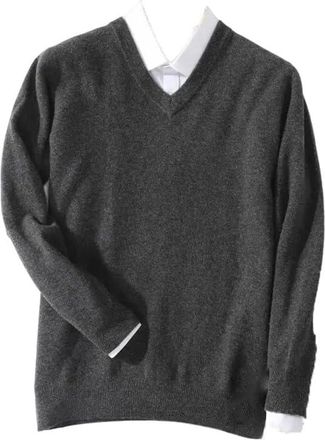 Generic Men 100 Percent Cashmere Sweater Men Pullover Warm Classic V-Neck Sweaters Male Long Sleeve Knitted Jumper Jersey