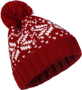 Generic Hat Knitted Bobble Wool Hat Warm Knitted Christmas Snowflake Faux Fuzzy Baseball Hats Women Summer, Wine Red, One Size