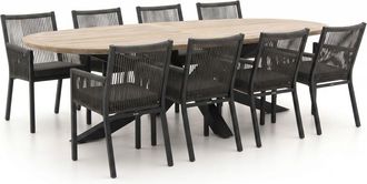 Manifesto Furniture Manifesto Rivola/ROUGH-Y Ellips 280cm dining tuinset 9-delig