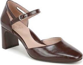 Naturalizer Yasmine Mary Jane Block Heel Pump - Wide Width Available in Cappuccino Brown Faux Leather at Nordstrom Rack, Size 9.5