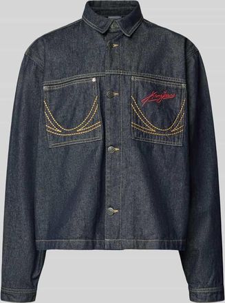 Karl Kani Relaxed Fit Jeansjacke mit Ziern&auml;hten in Jeansblau, Gr&ouml;&szlig;e XXL