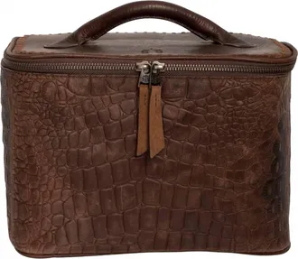 StS Ranchwear Womens Catalina Croc Train Case In Chestnut
