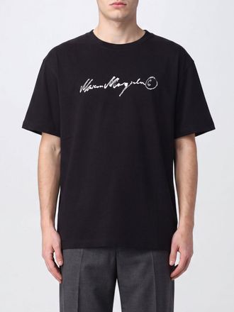 Maison Margiela Cotton T-shirt with Slogan Print and Dropped Shoulders