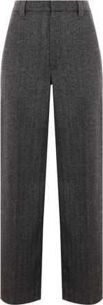 Brunello Cucinelli wool-blend high-waisted trousers - women - Polyamide/Elastane/Wool/Virgin Wool - 44 - Black