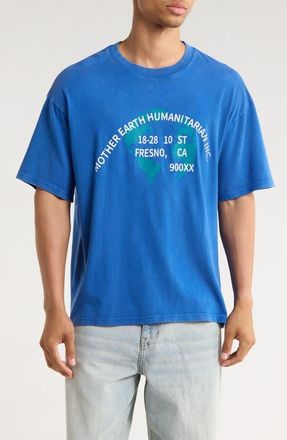 PacSun Earth Cotton Graphic T-Shirt in Blue at Nordstrom, Size X-Large