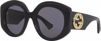 Gucci GG1308S001 Oversized Rounded-Frame Sunglasses - Black
