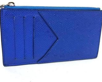 Louis Vuitton Taiga Blue Taiga Leather Coin Purse/Coin Case (Pre-Owned)