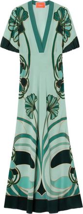 La DoubleJ Marlene Dietrich Blooming Tulip Plac&eacute;e V-neck Dress