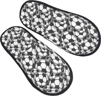 Generic Plush Mens Slipper Paper Football Souvenirs Cotton Slipper Comfortable Womens Slippers for Hotels Bedroom Travel M