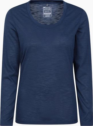 Mountain Warehouse Womens Mountain Warehouse Womens/Ladies Agra Slub Long-Sleeved Top - Navy - Size: 16
