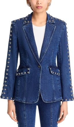 Cinq &agrave; Sept Denim Studded Milly Jacket In Blue