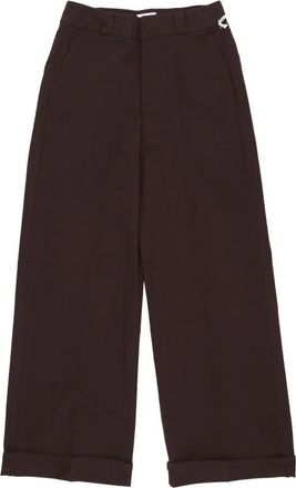 Obey Mila Work Pant Java Brown - Dames - Wijde Broeken - Bruin - W29 - Broeken