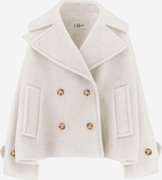 Chlo&eacute; Cappotto corto oversize Chlo&egrave; in misto lana