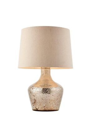 Netlighting Meteora 1 Light Table Light Vintage White & Hammered Pearl Ombre Foil E27