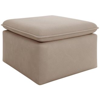 Vente-Unique Vente-unique - Pouf in Velluto a coste Beige - teodora