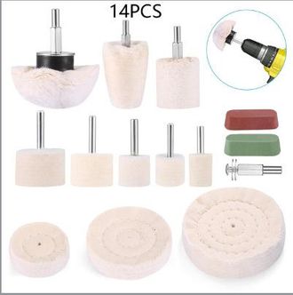 OEM Juego De 14 Accesorios De Pulido, Destornillador Inal&aacute;mbrico, Rueda/almohadilla/cono De Pulido, Kit De Cepillos C&oacute;nicos, Terciopelo De Algod&oacute;n, Para T
