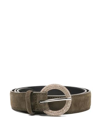 Orciani embellished round-buckle belt - women - Leather - 80 - Green