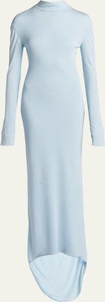 Tom Ford Long-Sleeve Twisted Open-Back Crepe Jersey Gown